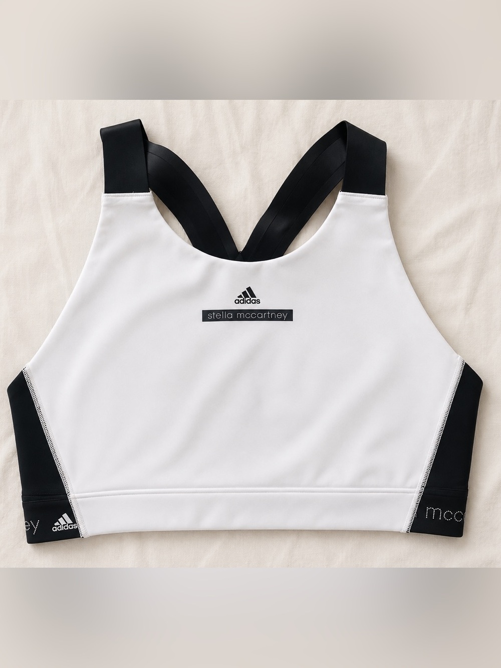 Adidas by Stella McCartney White and Black Athletic Sports Bra